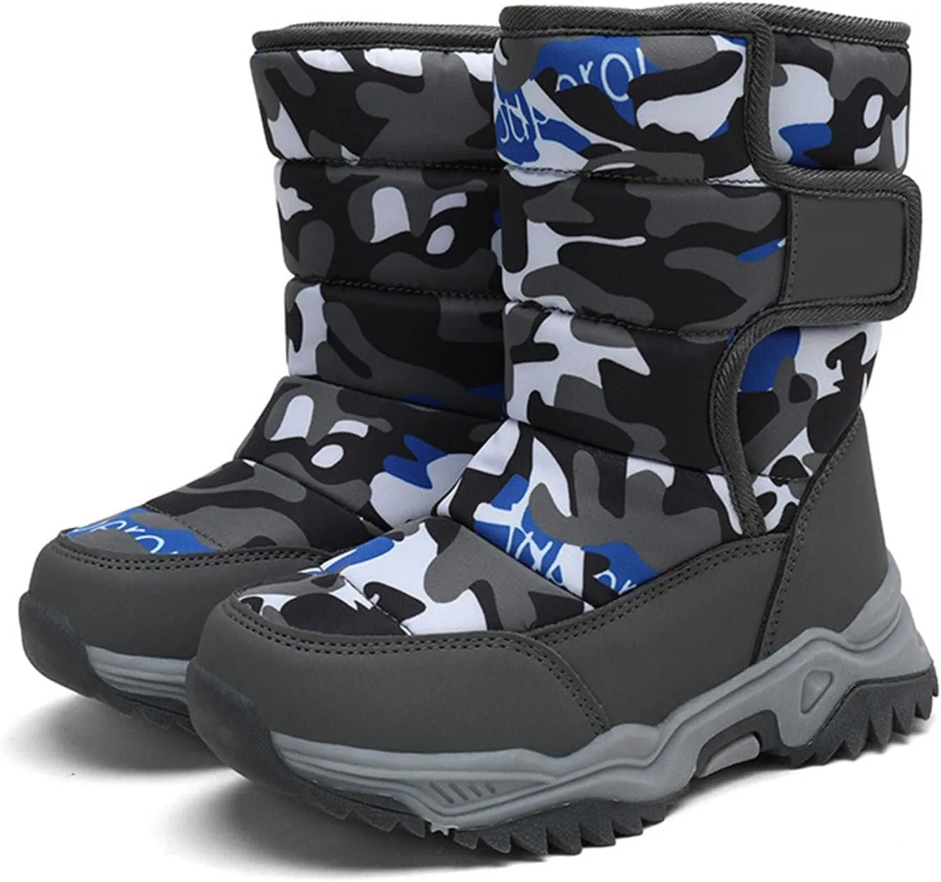 Waterproof Kids Snow Camouflage Boots Girls Toddlers Insulated Warm Fleece Lined Winter Snow Boots Boys Little Kid