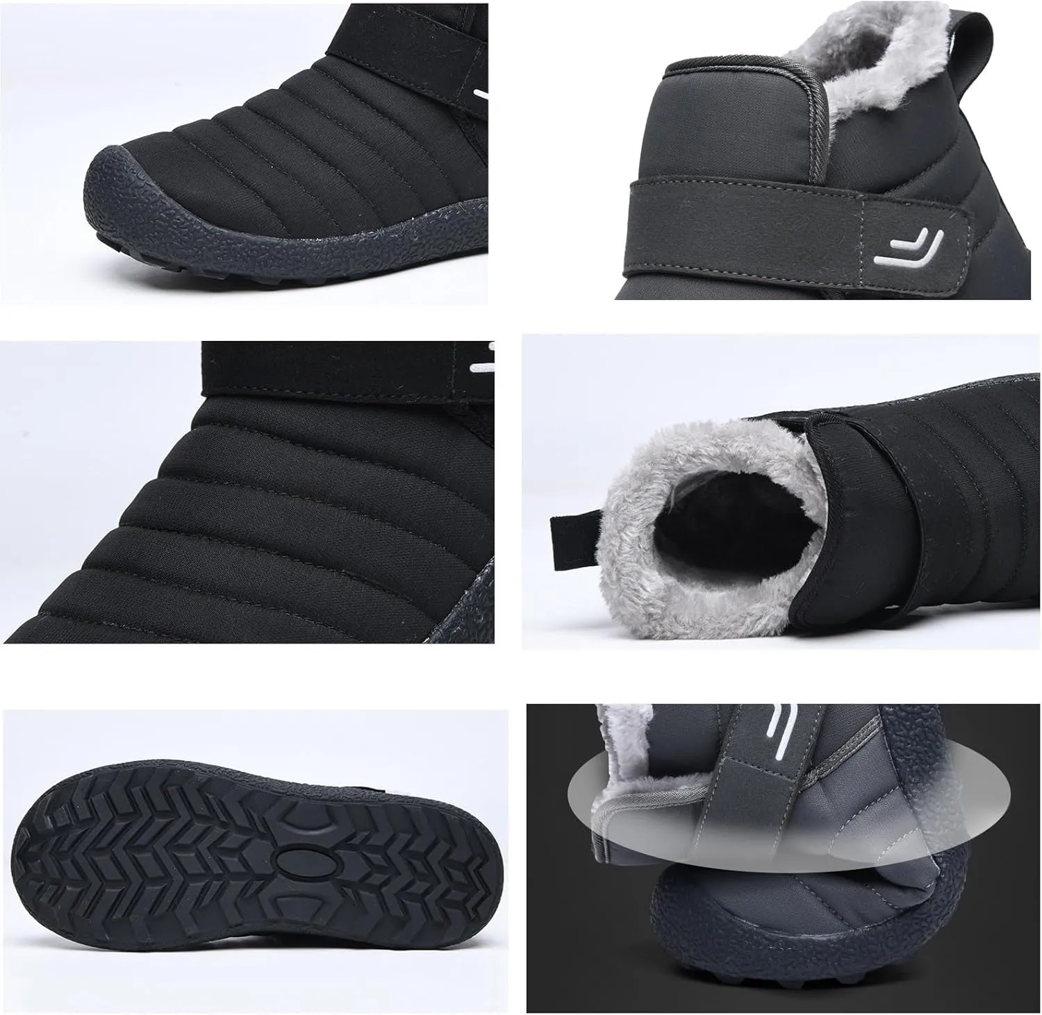 Waterproof Winter Boots Men,Casual Lightweight Cold-Weather Warm Snow Boots for Men,Comfortable Slip Resistant Fur Lined Winter Sneakers for Men