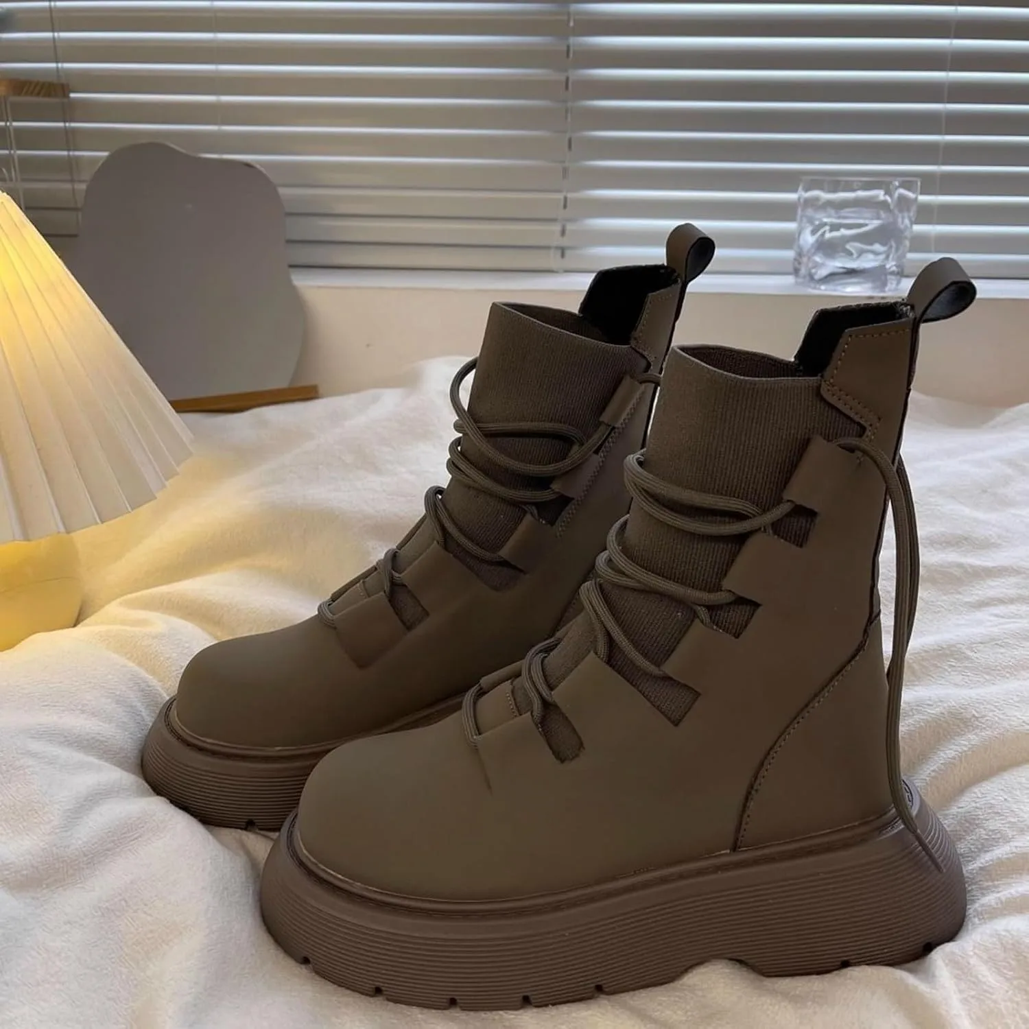 Winter Boots for Women Waterproof Fuzzy Snow Boots Casual Plush Lined Thermal Non Slip Wedge Mid Calf Boots