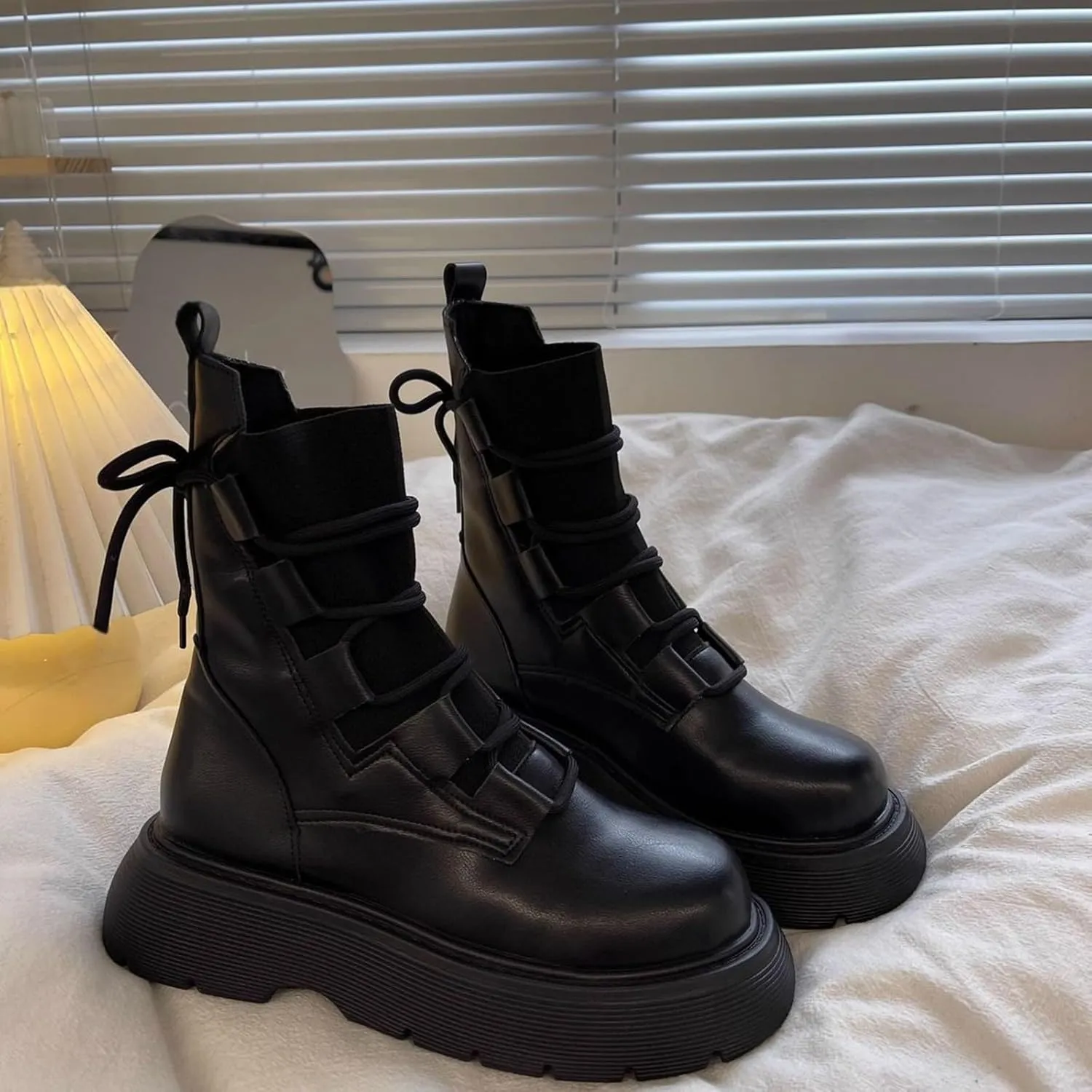 Winter Boots for Women Waterproof Fuzzy Snow Boots Casual Plush Lined Thermal Non Slip Wedge Mid Calf Boots