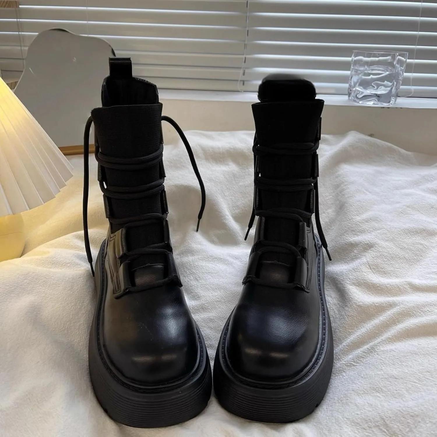 Winter Boots for Women Waterproof Fuzzy Snow Boots Casual Plush Lined Thermal Non Slip Wedge Mid Calf Boots
