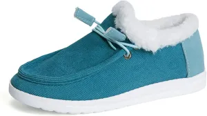 Winter Fashion Boots For Women 2024 Casual Slip-on Warm Loafers Shoes Faux Fur-Lined Comfortable Snow Ankle Booties