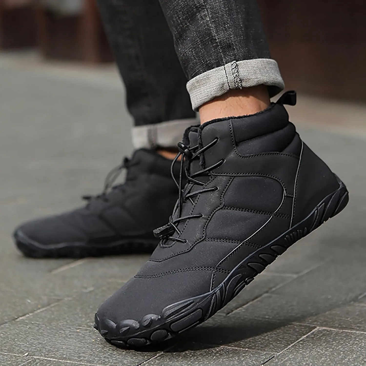 Winter Plush Insulated Snow Boots for Women Lace Up Soft Flat Soled Boots Fleece Lined Warm Sport Winter Boots