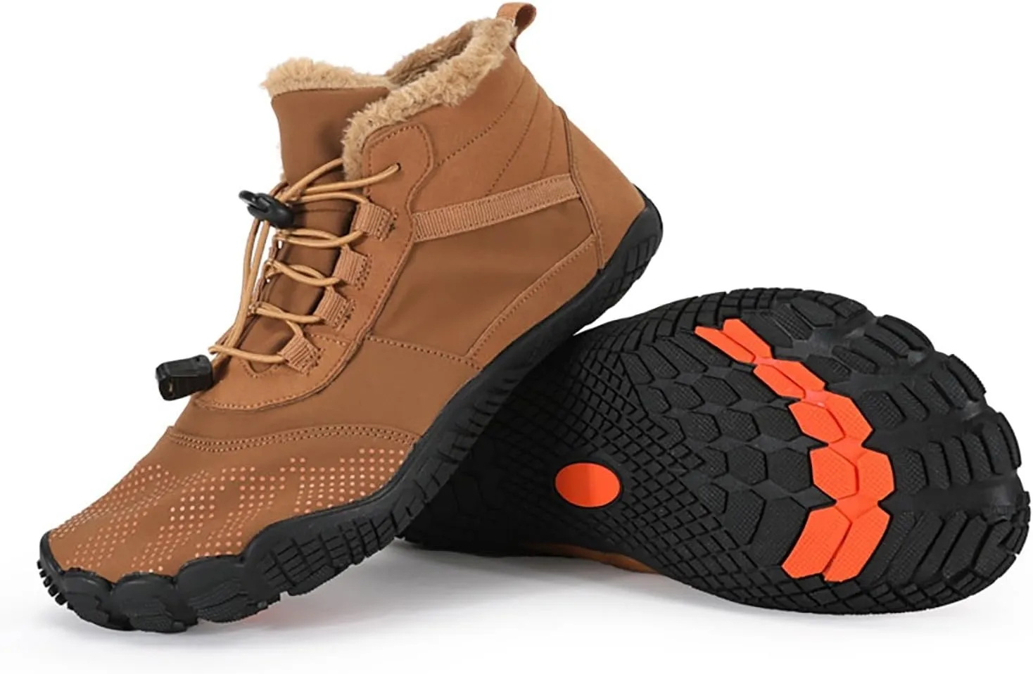 Winter Plush Insulated Snow Boots for Women Lace Up Soft Flat Soled Boots Outdoor Sport Shoes Wide Calf Boots