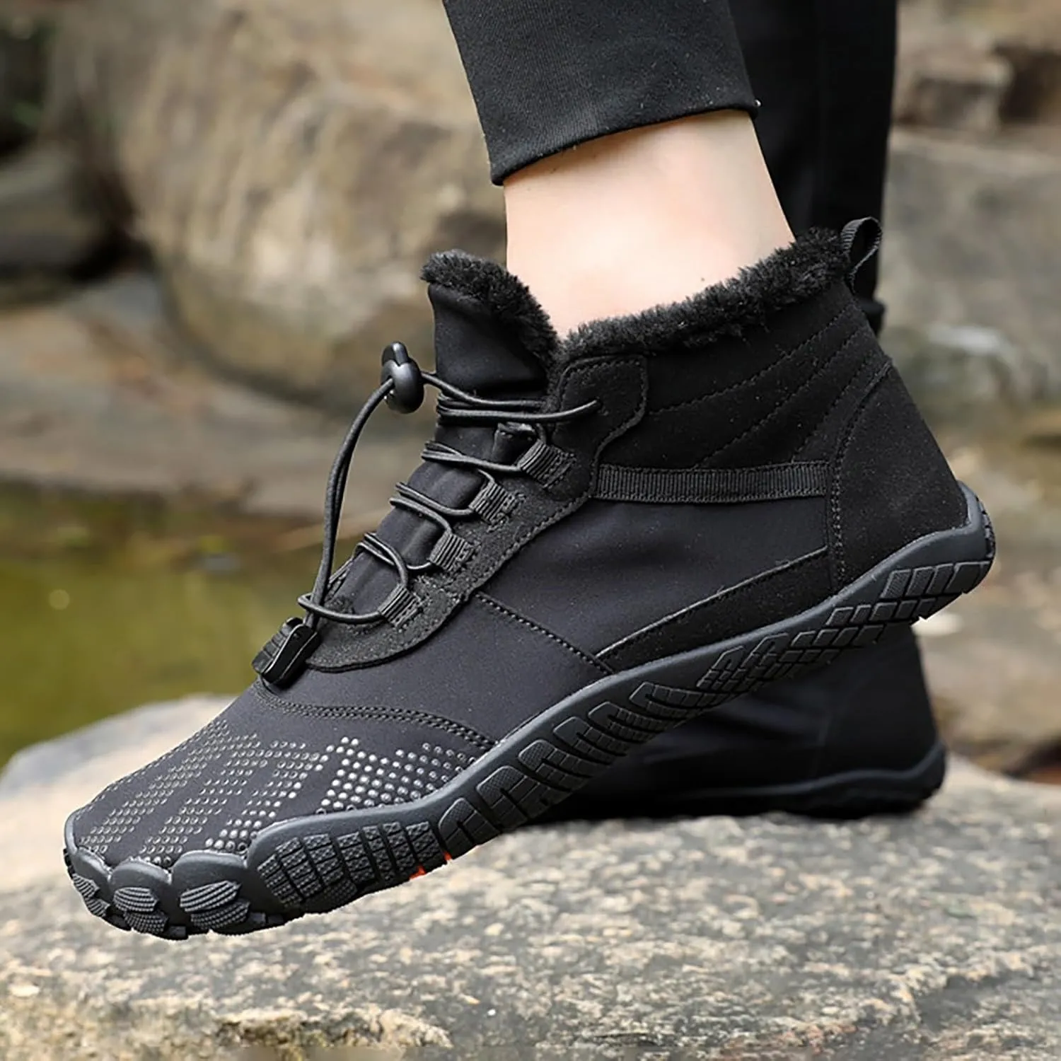 Winter Plush Insulated Snow Boots for Women Lace Up Soft Flat Soled Boots Outdoor Sport Shoes Wide Calf Boots