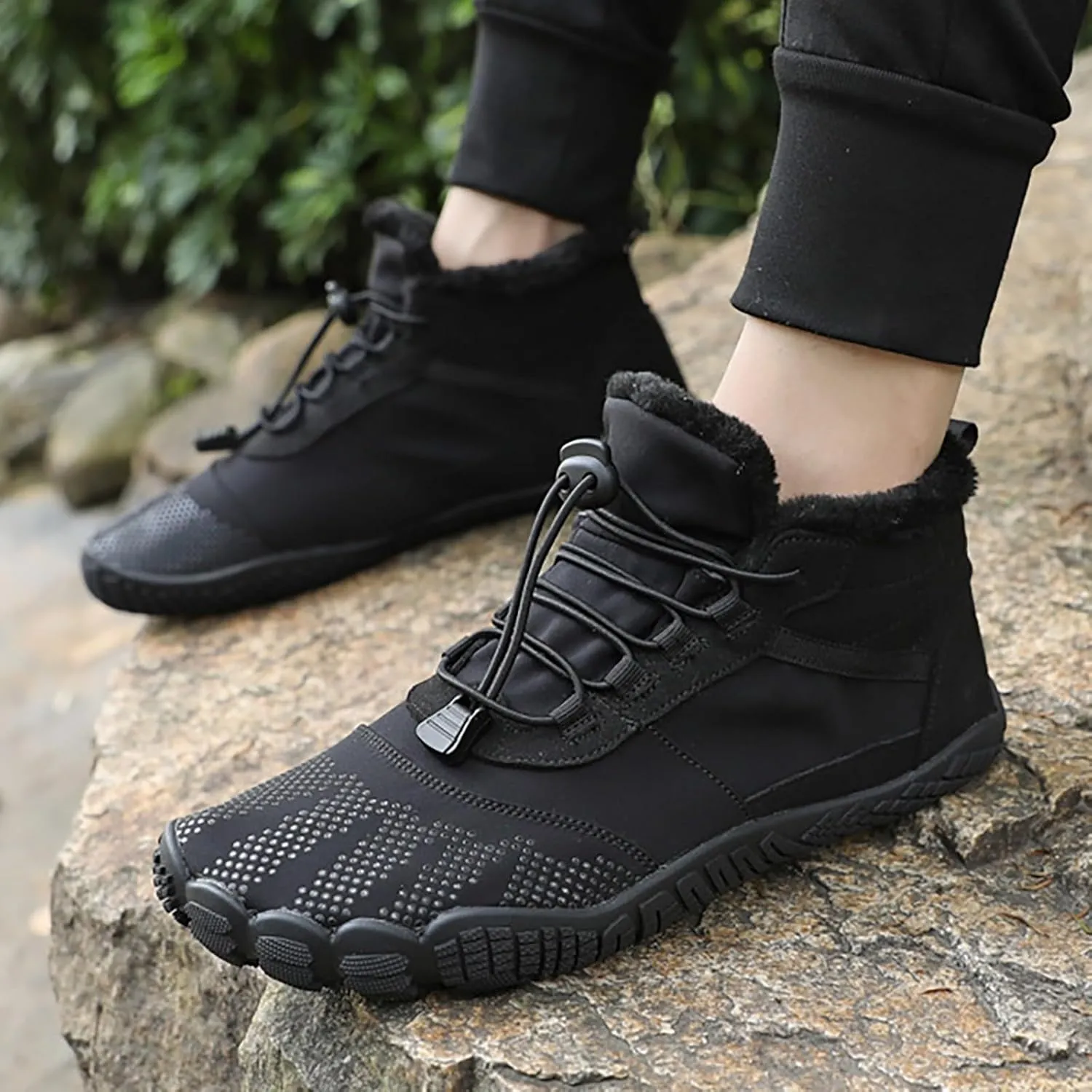 Winter Plush Insulated Snow Boots for Women Lace Up Soft Flat Soled Boots Outdoor Sport Shoes Wide Calf Boots