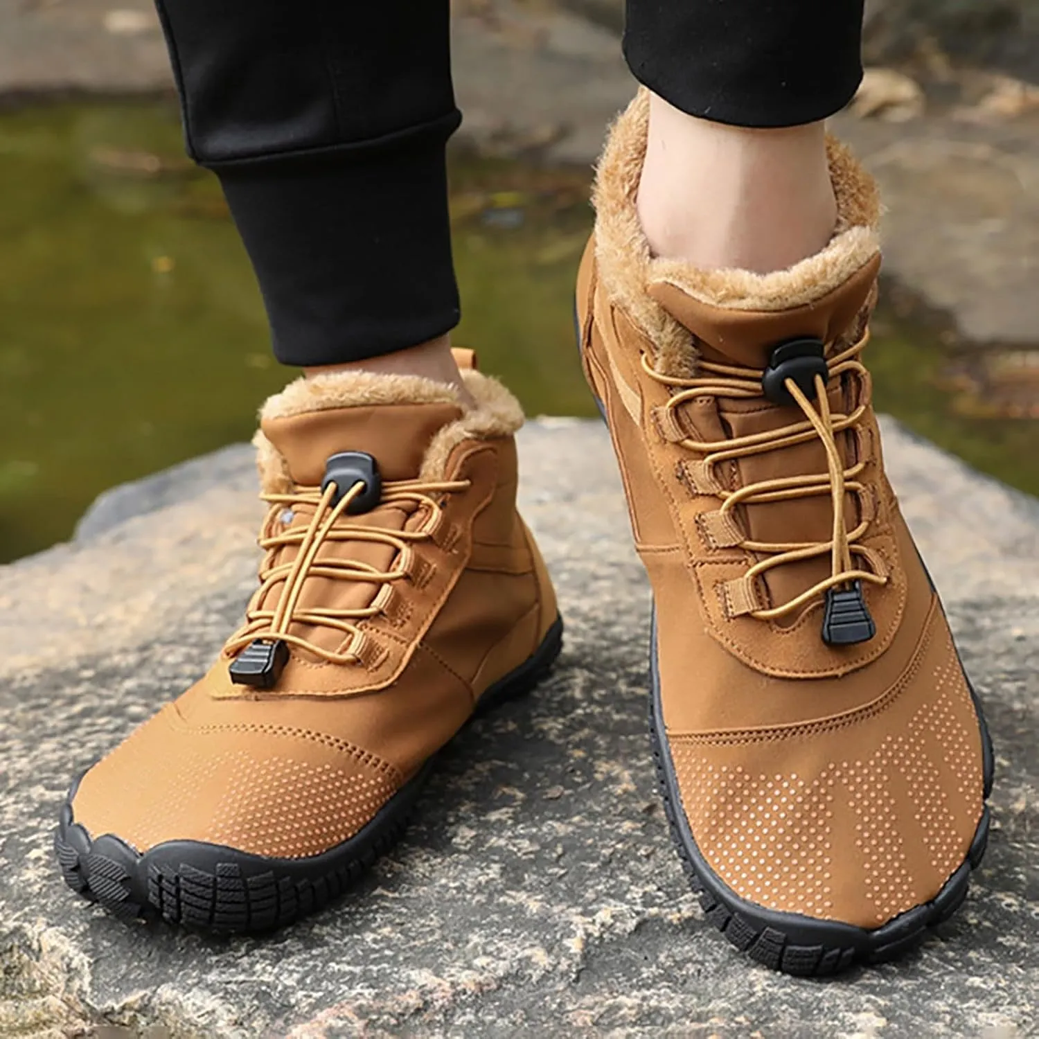 Winter Plush Insulated Snow Boots for Women Lace Up Soft Flat Soled Boots Outdoor Sport Shoes Wide Calf Boots