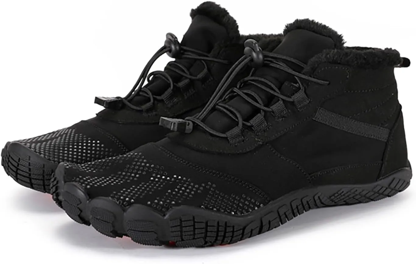 Winter Plush Insulated Snow Boots for Women Lace Up Soft Flat Soled Boots Outdoor Sport Shoes Wide Calf Boots