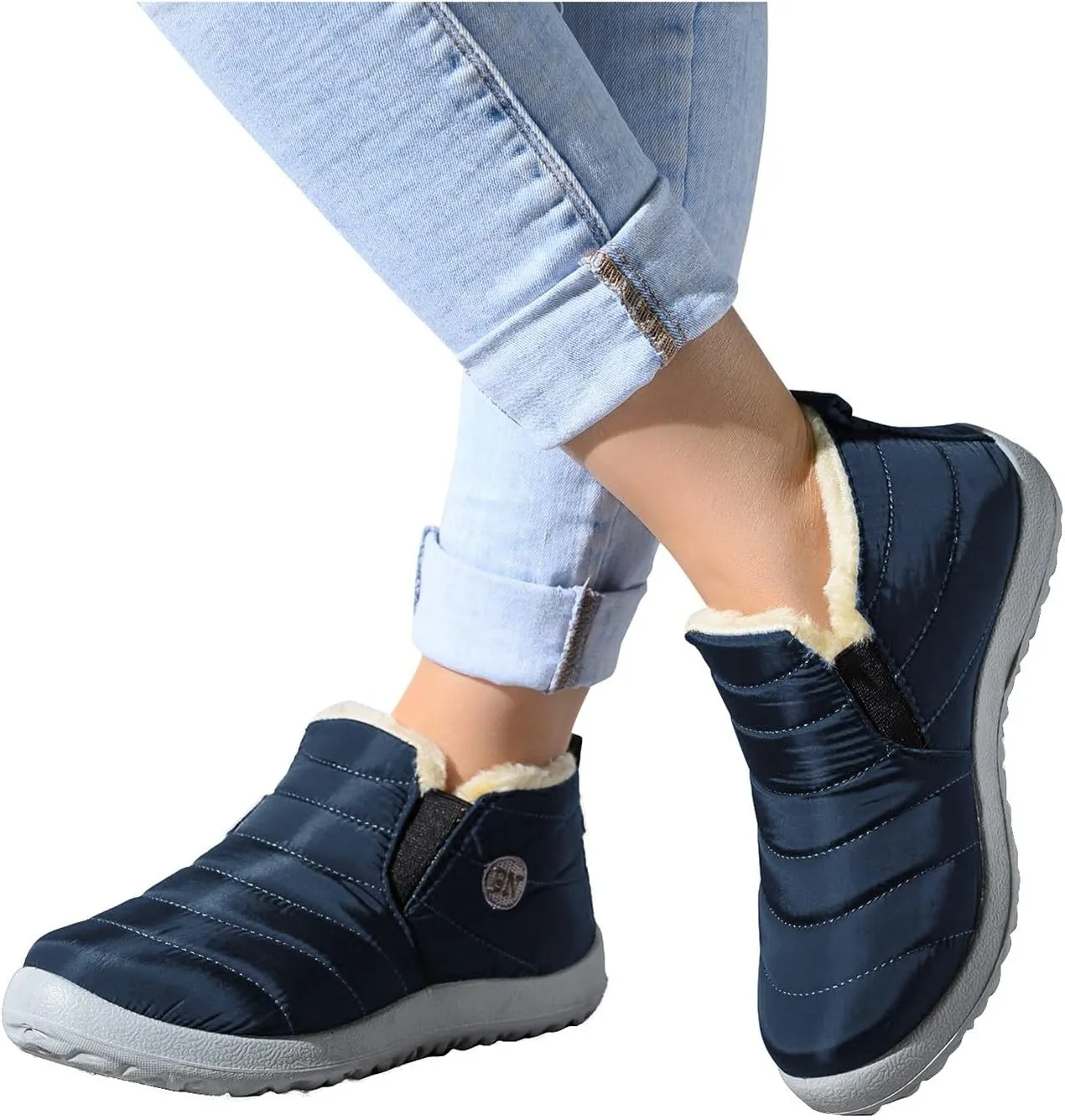 Winter Snow Boots for Women Plush Lined Warm Ankle Booties Outdoor Anti-Slip Waterproof Comfortable Short Boot