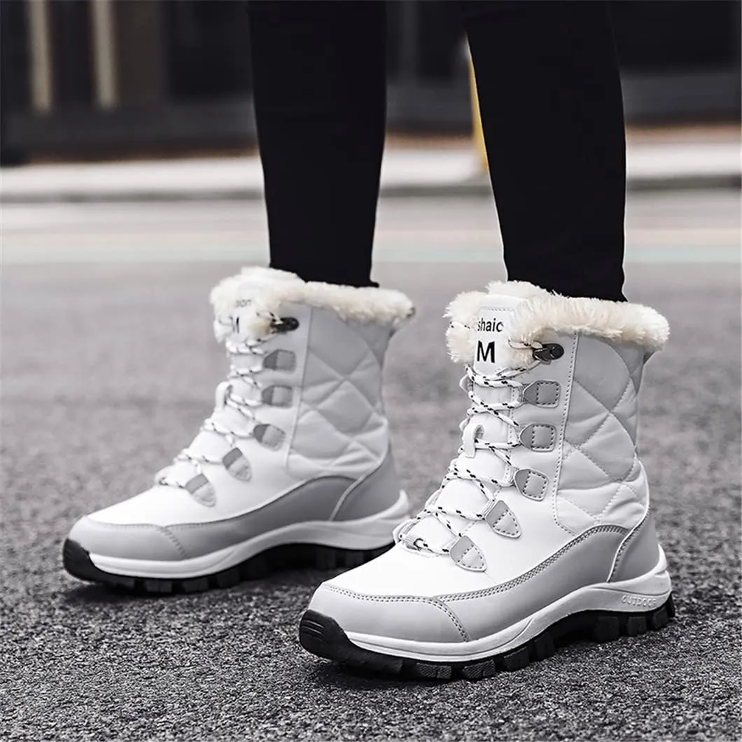 Women High Top Hiking Shoes Winter Anti-Slip Warm Snow Shoes Outdoor Climbing Trekking Shoes Boots