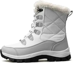Women High Top Hiking Shoes Winter Anti-Slip Warm Snow Shoes Outdoor Climbing Trekking Shoes Boots
