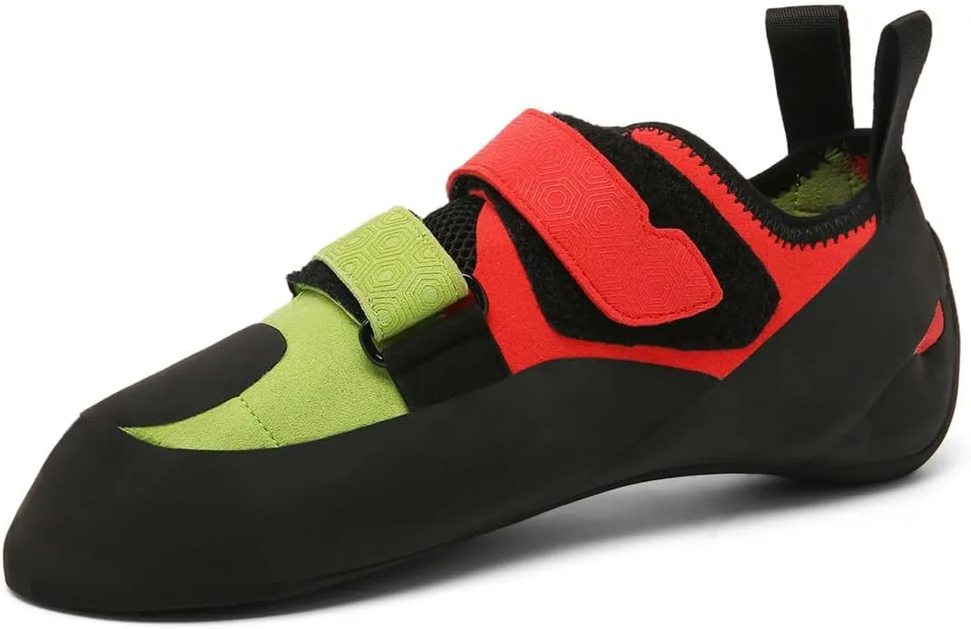 Women Men Rock Climbing Shoes, Hook & Loop Closure Hiking Shoes Non-Slip Wall Climbing Shoes