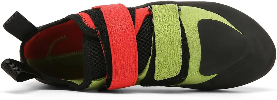 Women Men Rock Climbing Shoes, Hook & Loop Closure Hiking Shoes Non-Slip Wall Climbing Shoes