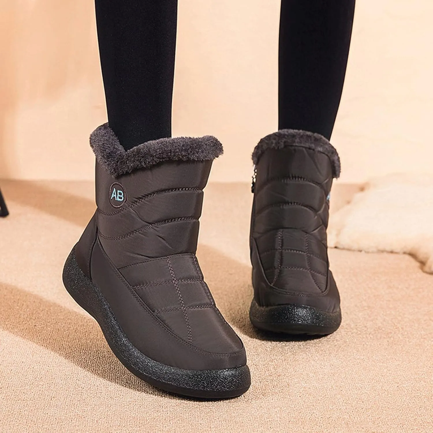 Women Snow Boots Waterproof Women's Slip On Winter Boots Women Snow Boots Winter Shoes with Hook Loop Low Snow Boot for Women Womens Running Shoes Mens Booties Winter