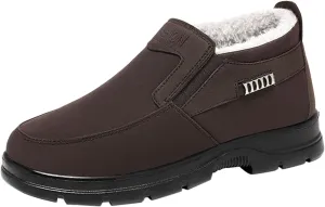 Women Winter Ankle Boots Waterproof Anti-Slip Plush Lined High Top Leather Snow Loafers Hiking Walking Shoes