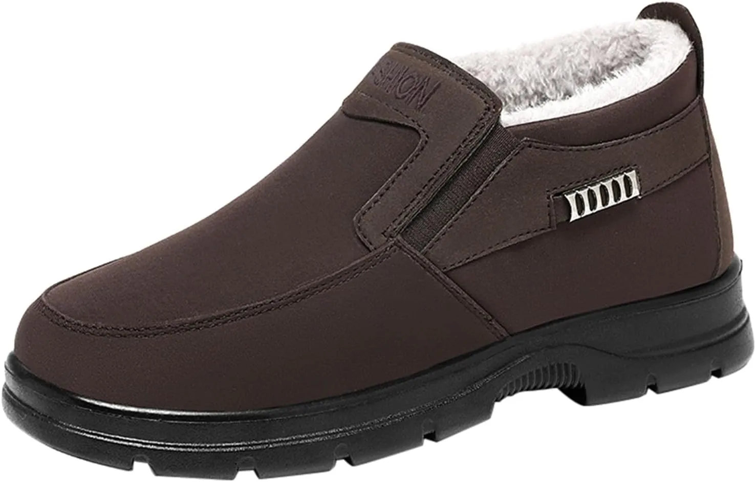 Women Winter Ankle Boots Waterproof Anti-Slip Plush Lined High Top Leather Snow Loafers Hiking Walking Shoes