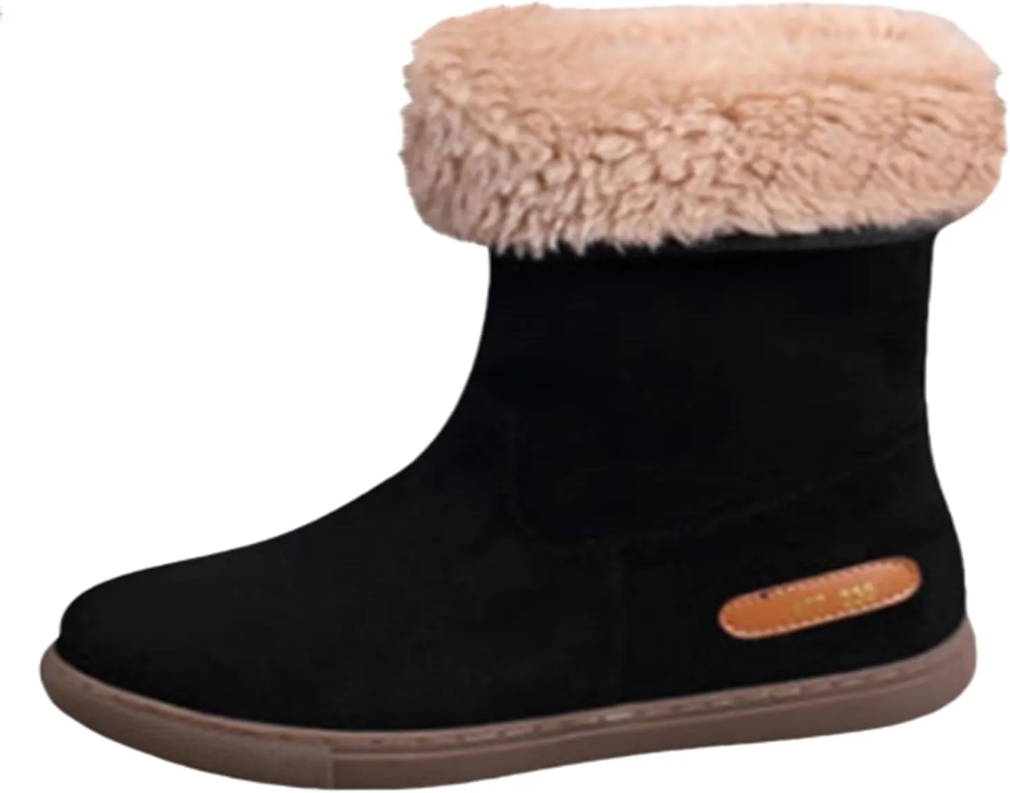 Women Winter Snow Boots Non-Slip Out Sole Suede Leather Design Plush Lined Ankle Boots