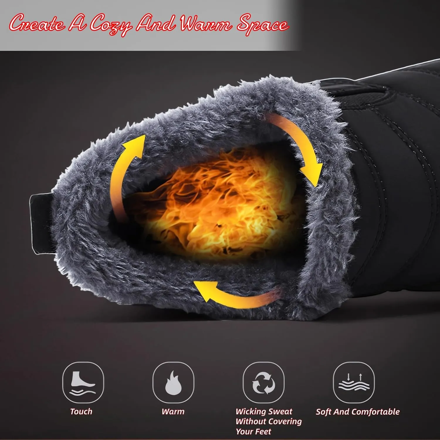Womens And Men Snow Boots WaterproofWomen'S Winter Thermal BootsWinter Warm Hiking Work Comfy Boots Sneakers Walking Shoes