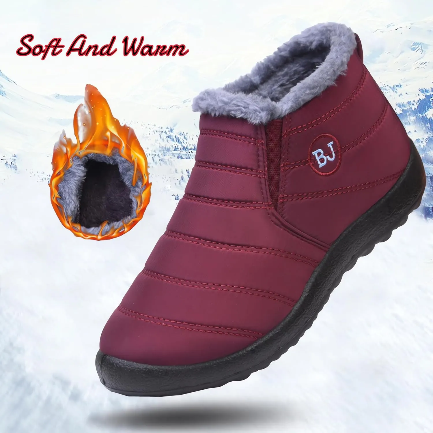 Womens And Men Snow Boots WaterproofWomen'S Winter Thermal BootsWinter Warm Hiking Work Comfy Boots Sneakers Walking Shoes