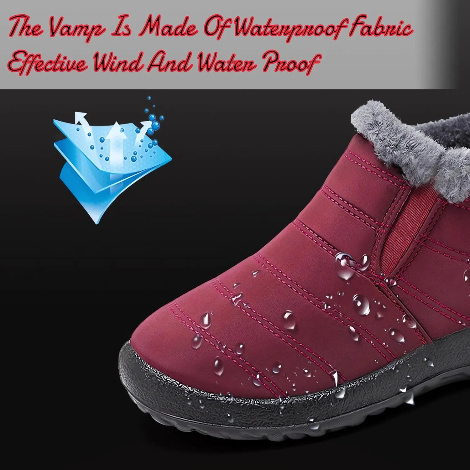 Womens And Men Snow Boots WaterproofWomen'S Winter Thermal BootsWinter Warm Hiking Work Comfy Boots Sneakers Walking Shoes