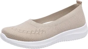 Women's Athletic Shoes Lightweight Woven Orthopedic Breathable Shoes Casual Slip on Walking Shoe Comfortable Walking Sneakers with Arch Support