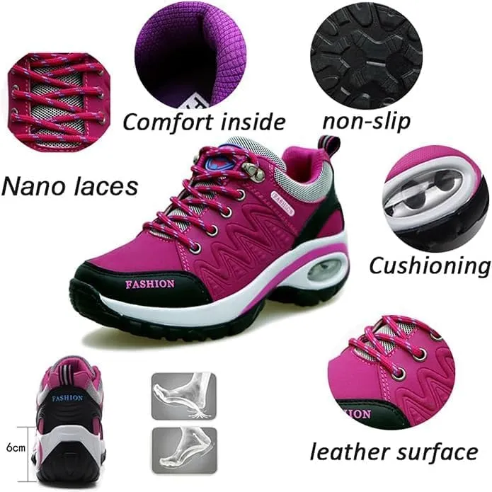 Womens Breathable Walking Shoes Sports Running Sneakers Waterproof Backpacking Climbing Hiking Shoes Camping