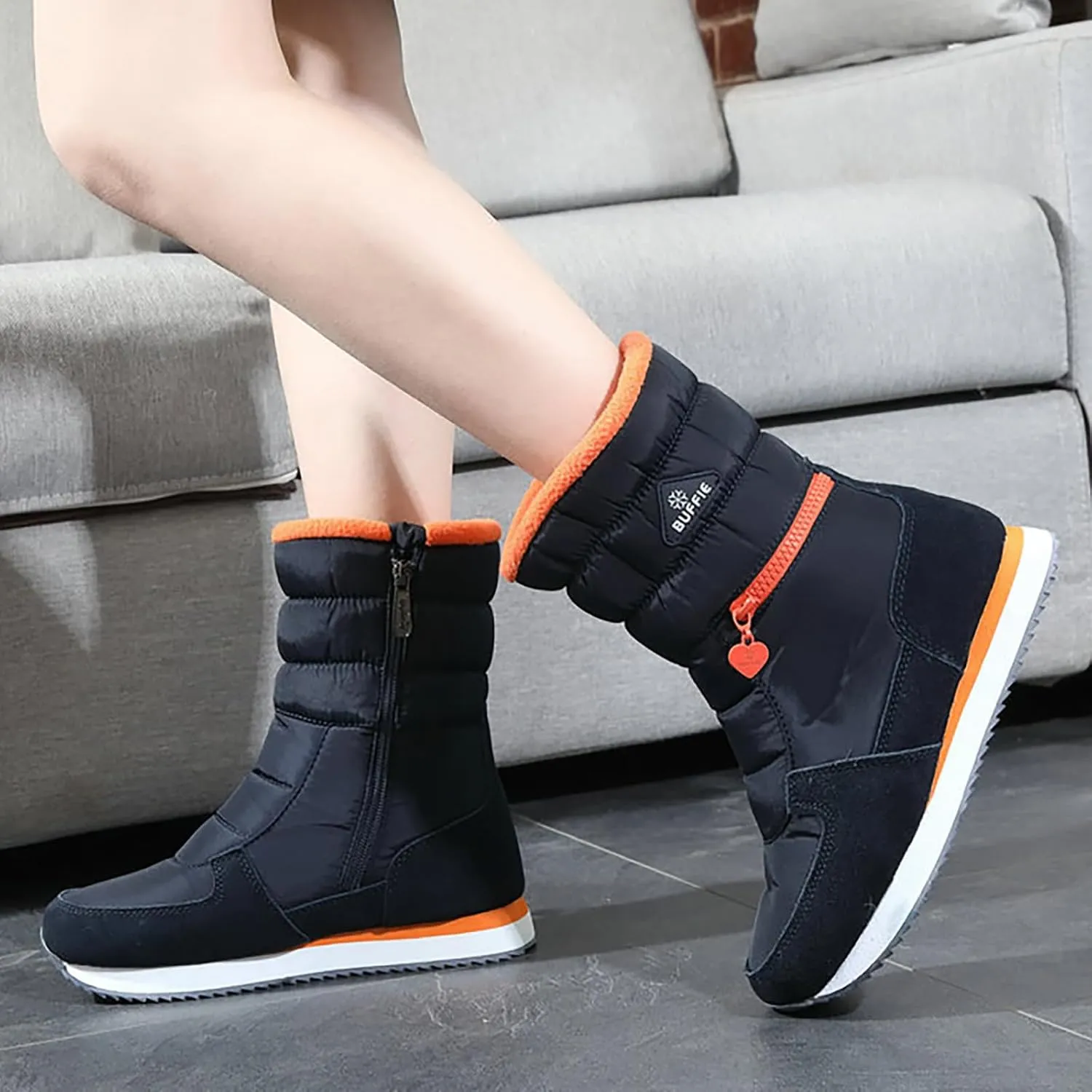 Women's Cold Proof Snow Boots Thick Bottom Non Slip Boot Plus Warm Fleece Winter Boots Outdoor Insulated Boots