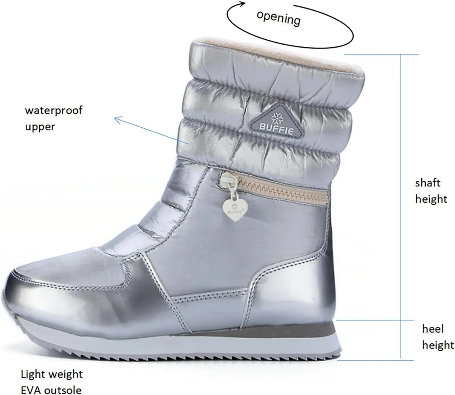 Women's Cold Proof Snow Boots Thick Bottom Non Slip Boot Plus Warm Fleece Winter Boots Outdoor Insulated Boots