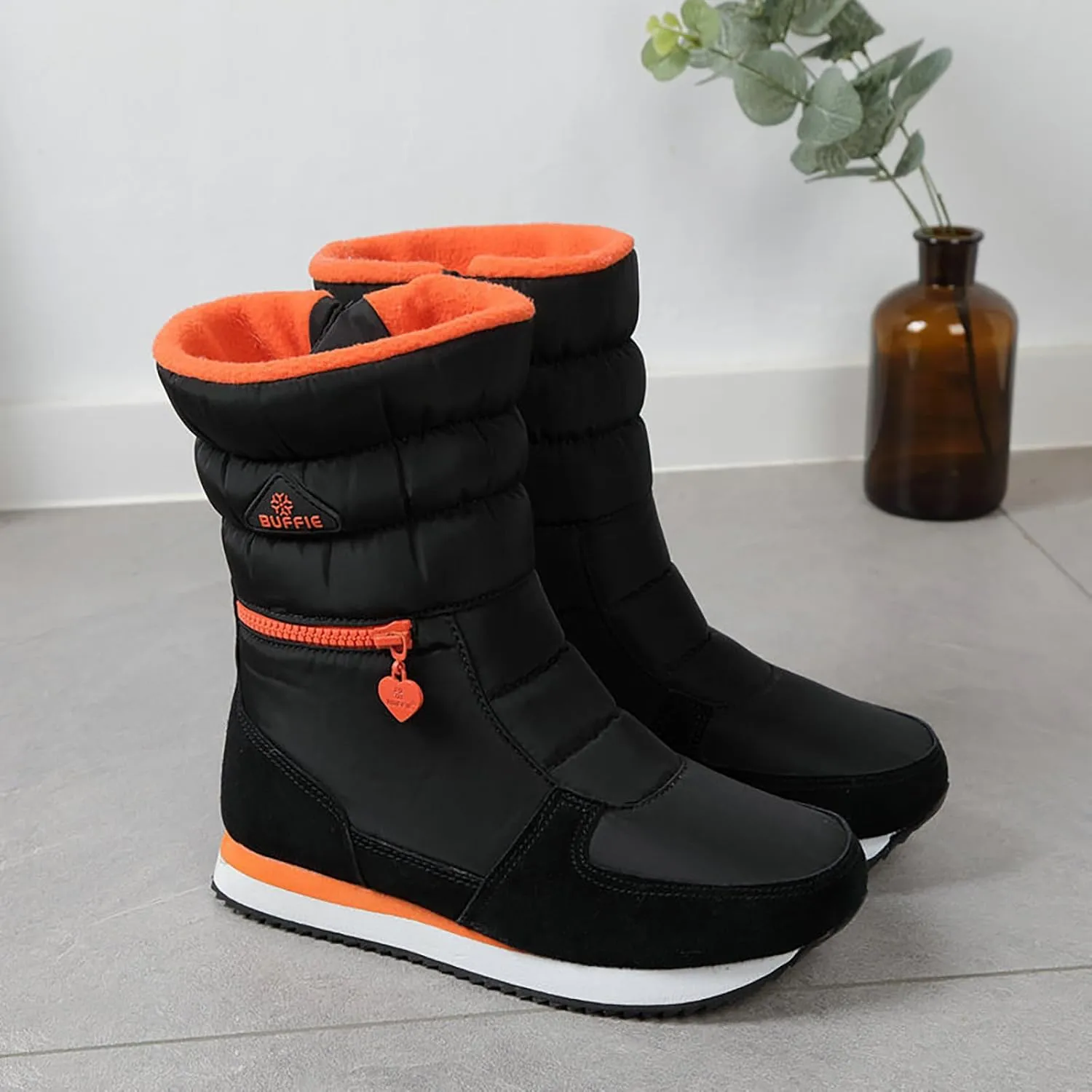 Women's Cold Proof Snow Boots Thick Bottom Non Slip Boot Plus Warm Fleece Winter Boots Outdoor Insulated Boots