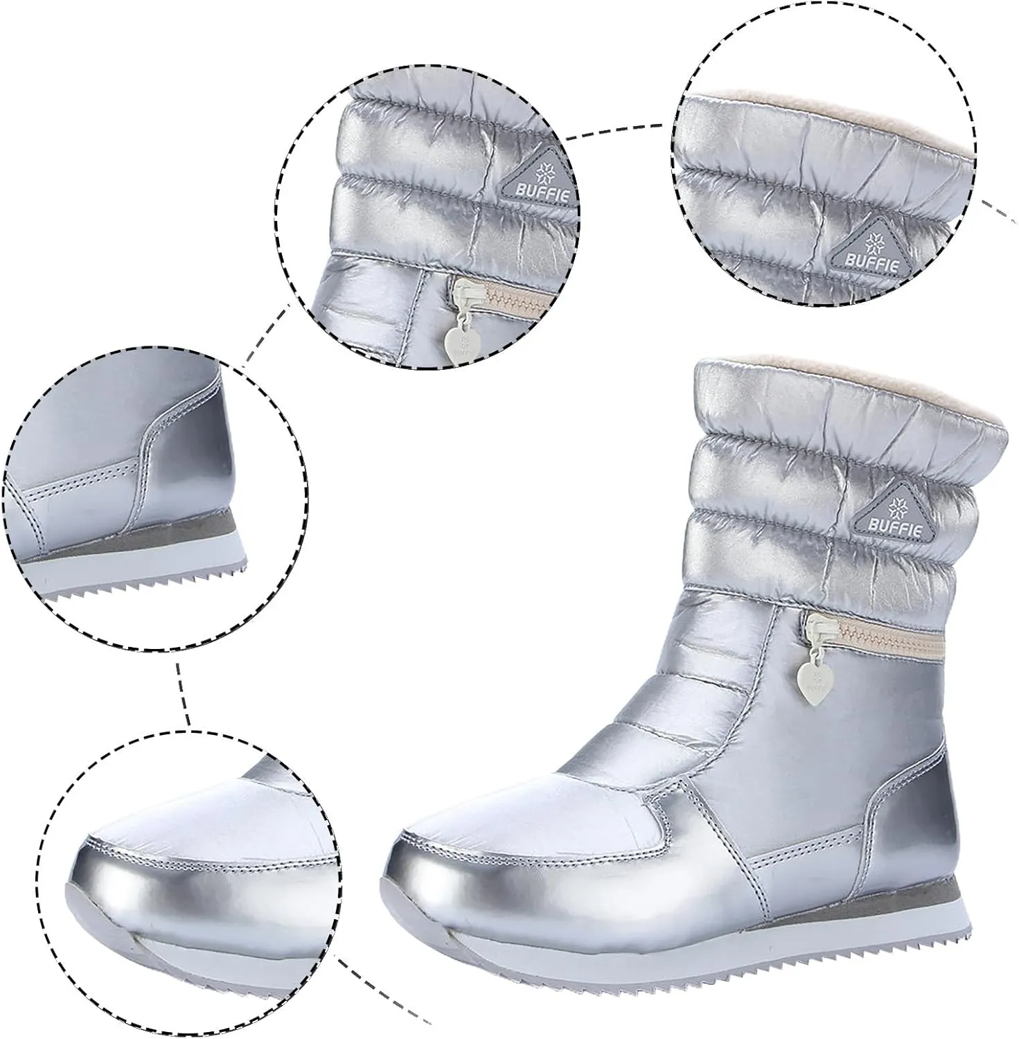 Women's Cold Proof Snow Boots Thick Bottom Non Slip Boot Plus Warm Fleece Winter Boots Outdoor Insulated Boots