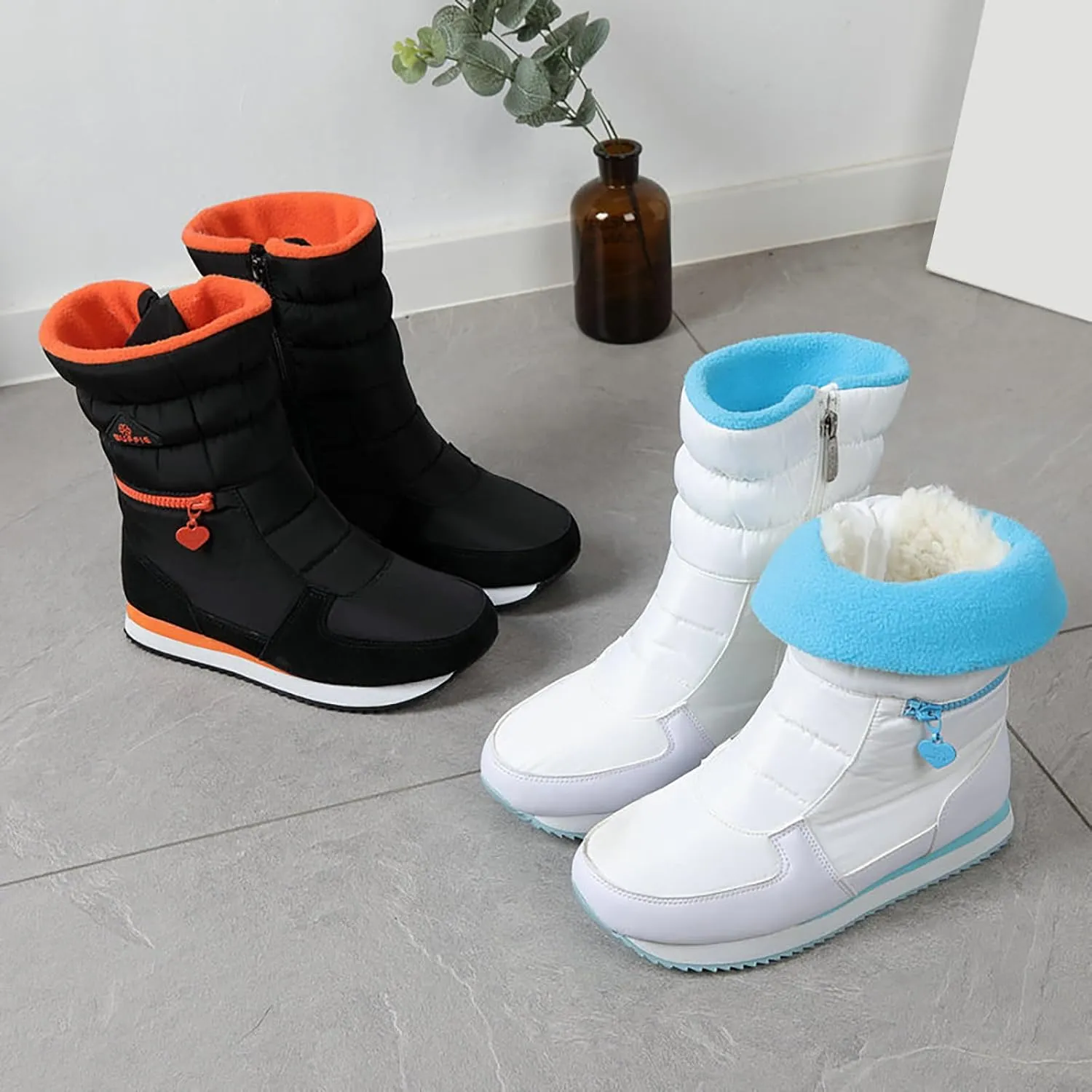 Women's Cold Proof Snow Boots Thick Bottom Non Slip Boot Plus Warm Fleece Winter Boots Outdoor Insulated Boots