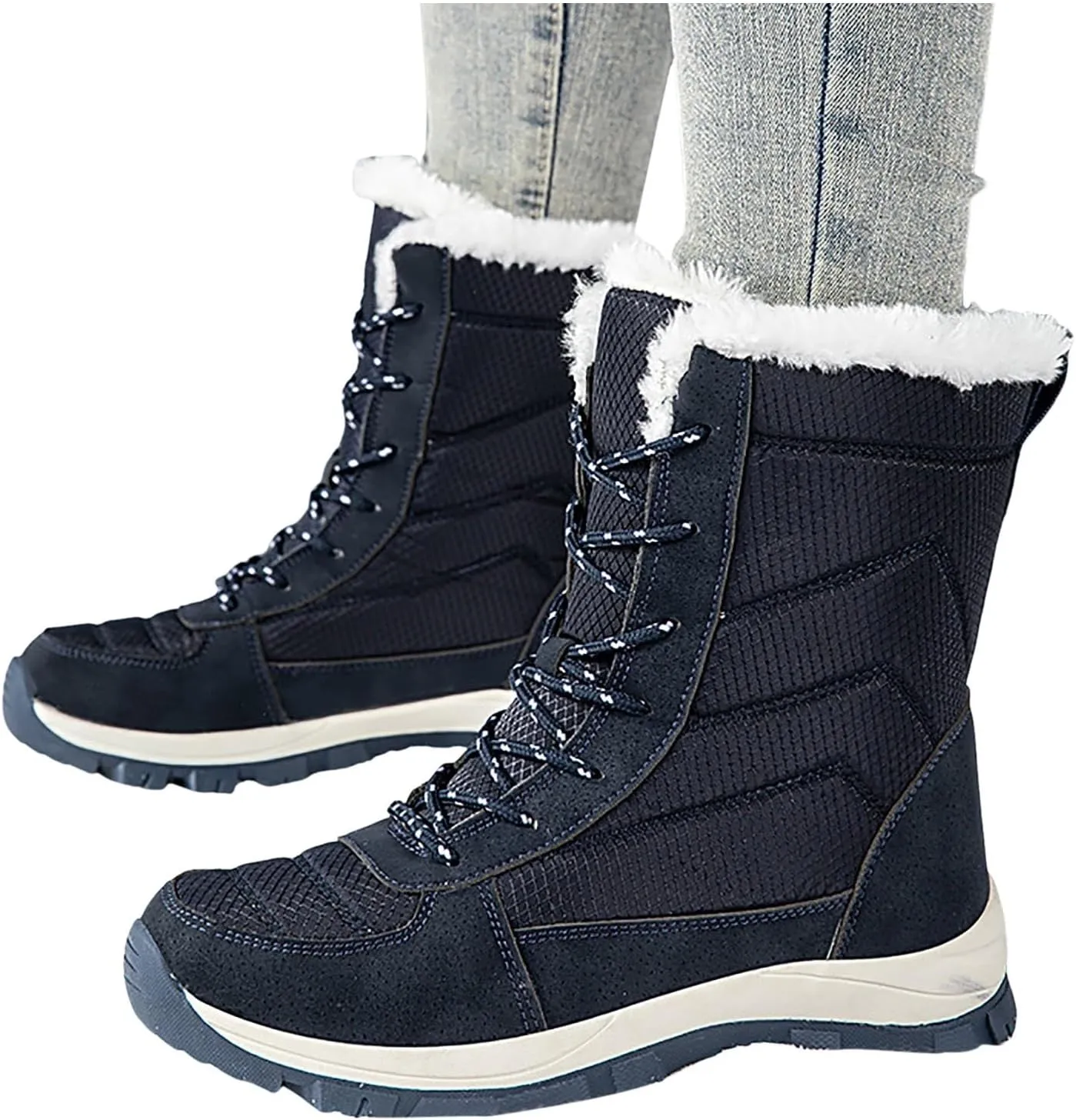 Women's Cold Proof Snow Boots Winter Plus Velvet Warm Snow Boots Outdoor Hiking Boots Comfort Women Winter Boot Size 5