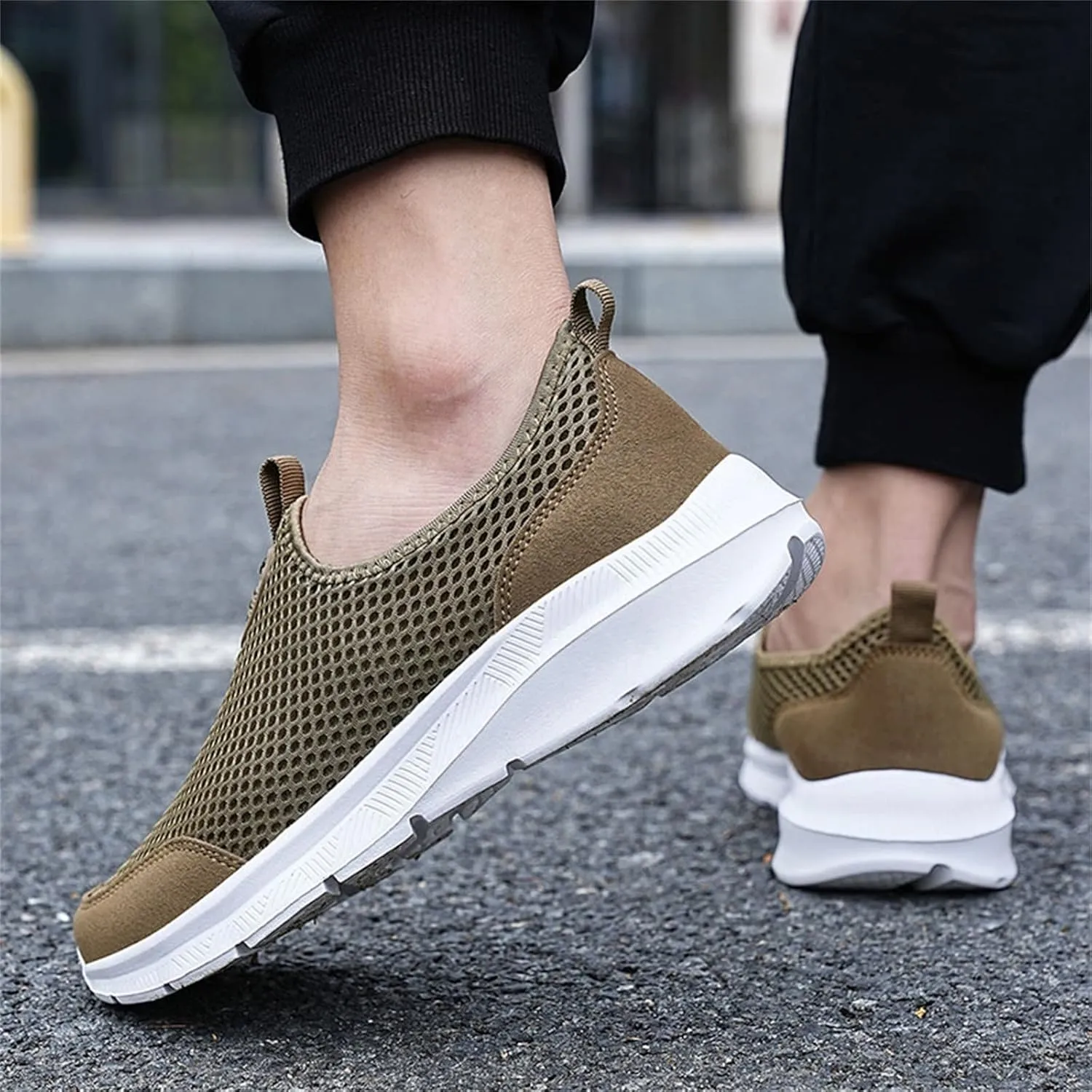 Womens Non Slip Work Shoes Slip On Water Resistant Tennis Shoes Womens Wide Feet Casual Dress Shoes Brown Sneakers Platform Tennis Shoe Trainers Shoe