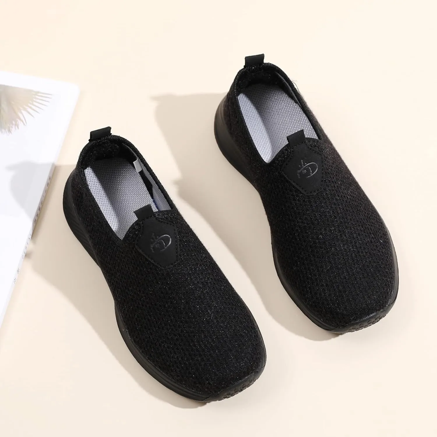 Womens Non Slip Work Shoes Slip On Water Resistant Tennis Shoes Womens Wide Feet Casual Dress Shoes Brown Sneakers Platform Tennis Shoe Trainers Shoe