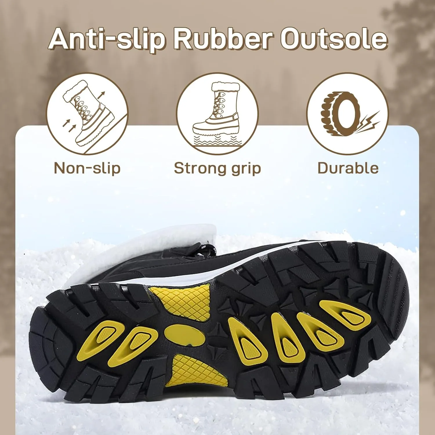 Womens Snow Boots Warm Fur Lined Winter Boots Anti Slip Ankle Boots Mid Calf Snowboots Waterproof and Cold-Resistant Outdoor Walking Shoes for Women Ladies Girls