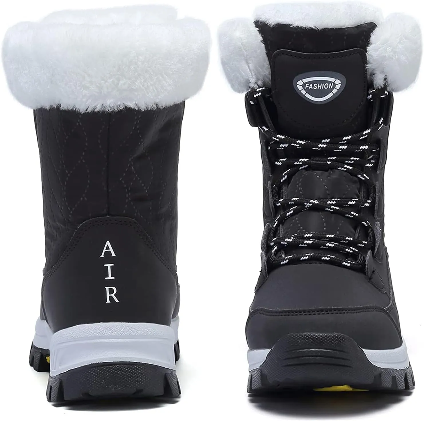 Womens Snow Boots Warm Fur Lined Winter Boots Anti Slip Ankle Boots Mid Calf Snowboots Waterproof and Cold-Resistant Outdoor Walking Shoes for Women Ladies Girls