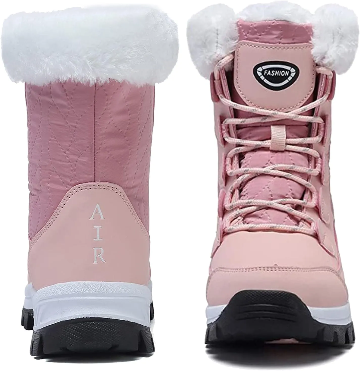 Womens Snow Boots Warm Fur Lined Winter Boots Anti Slip Mid Calf Ankle Booties Waterproof and Cold-Resistant Outdoor Walking Shoes for Women Ladies Girls