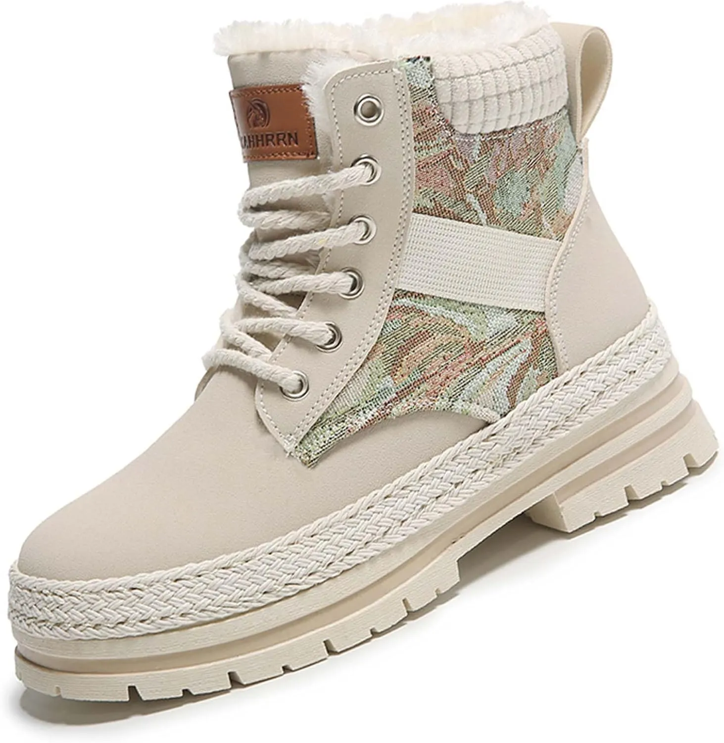Women's snow boots with warm fur lining, winter boots with anti slip ankle boots, mid calf snow boots, waterproof and cold resistant outdoor women's walking shoes