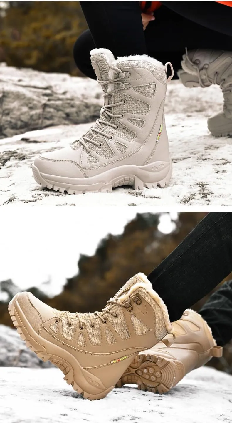 Women's Snow Boots,Big Size Military Boots Combat,Men's and Women's High Top Padded and Thickened Hiking Snow