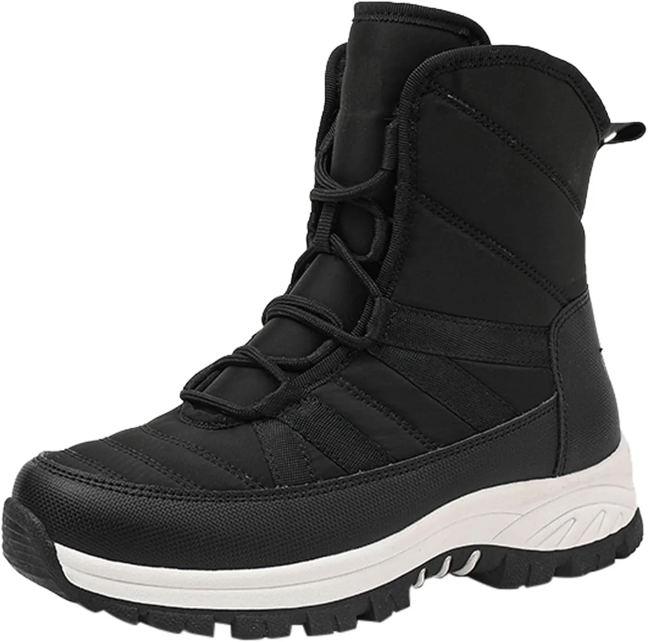 Women's Thick Bottom Snow Boots Lace Up Non Slip Boots Cold Proof Insulated Winter Boots Fuzzy Garden Boots