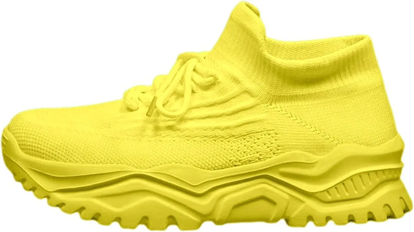 Women's Walking Shoes Summer Breathable Mesh Soft Sole Sneakers Lightweight Casual Fashionable Lace-up Low Top Slip on Sneakers Athletic Workout Sports Shoes