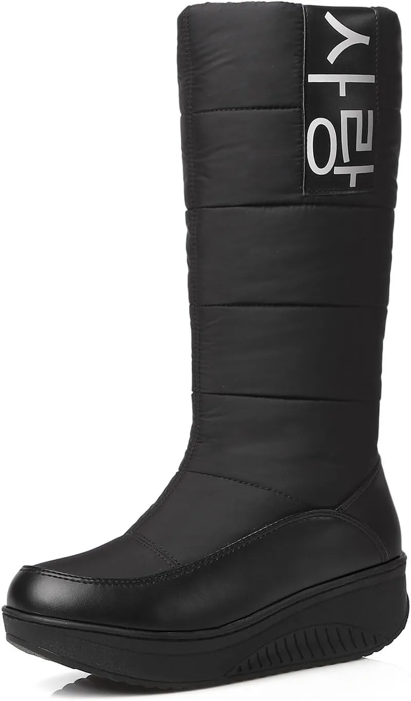 Women's Water Proof Insulated Snow Boots Thick Bottom Non Slip Winter Boots Outdoor Winter Work Boots for Women
