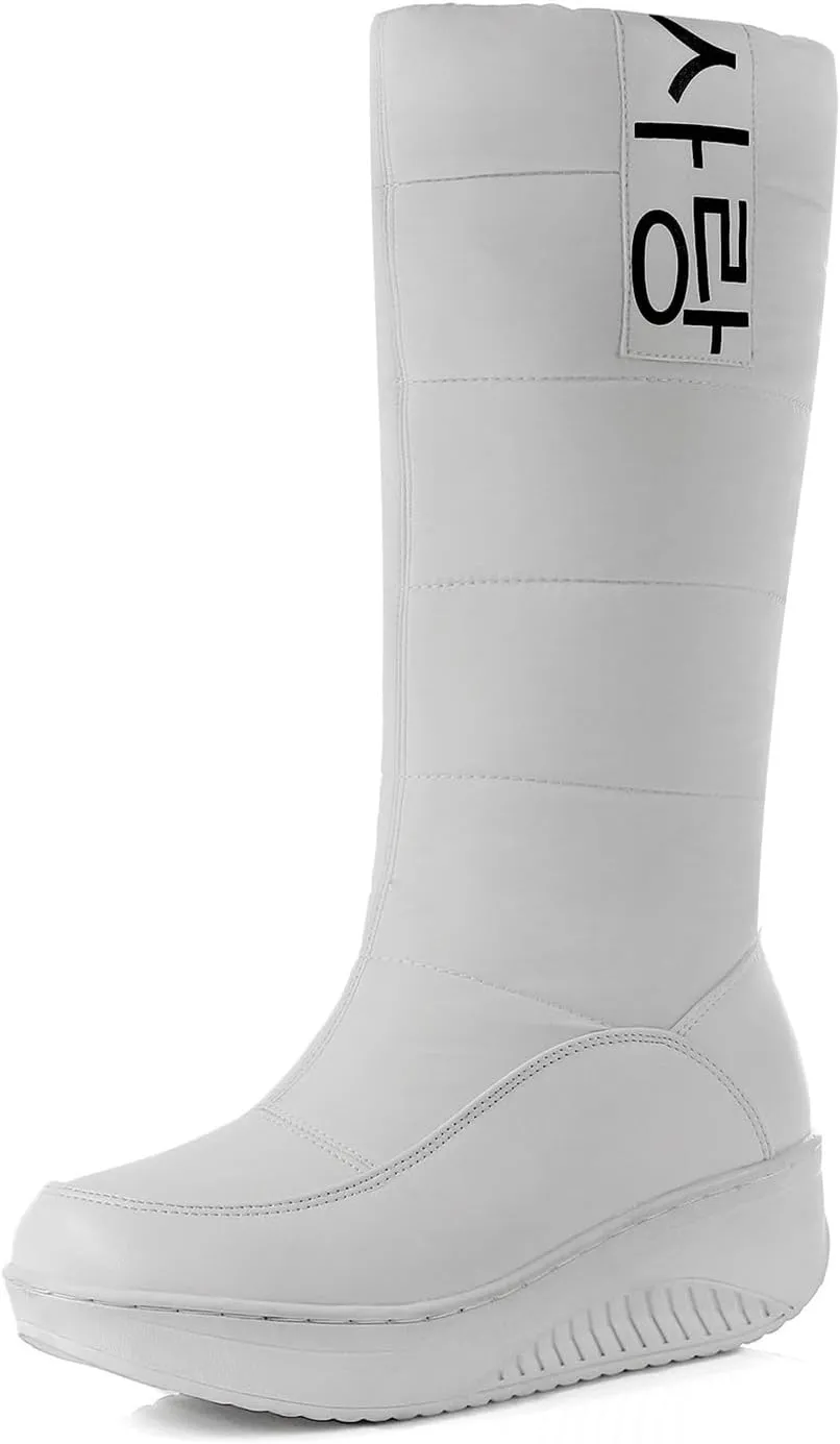 Women's Water Proof Insulated Snow Boots Thick Bottom Non Slip Winter Boots Outdoor Winter Work Boots for Women