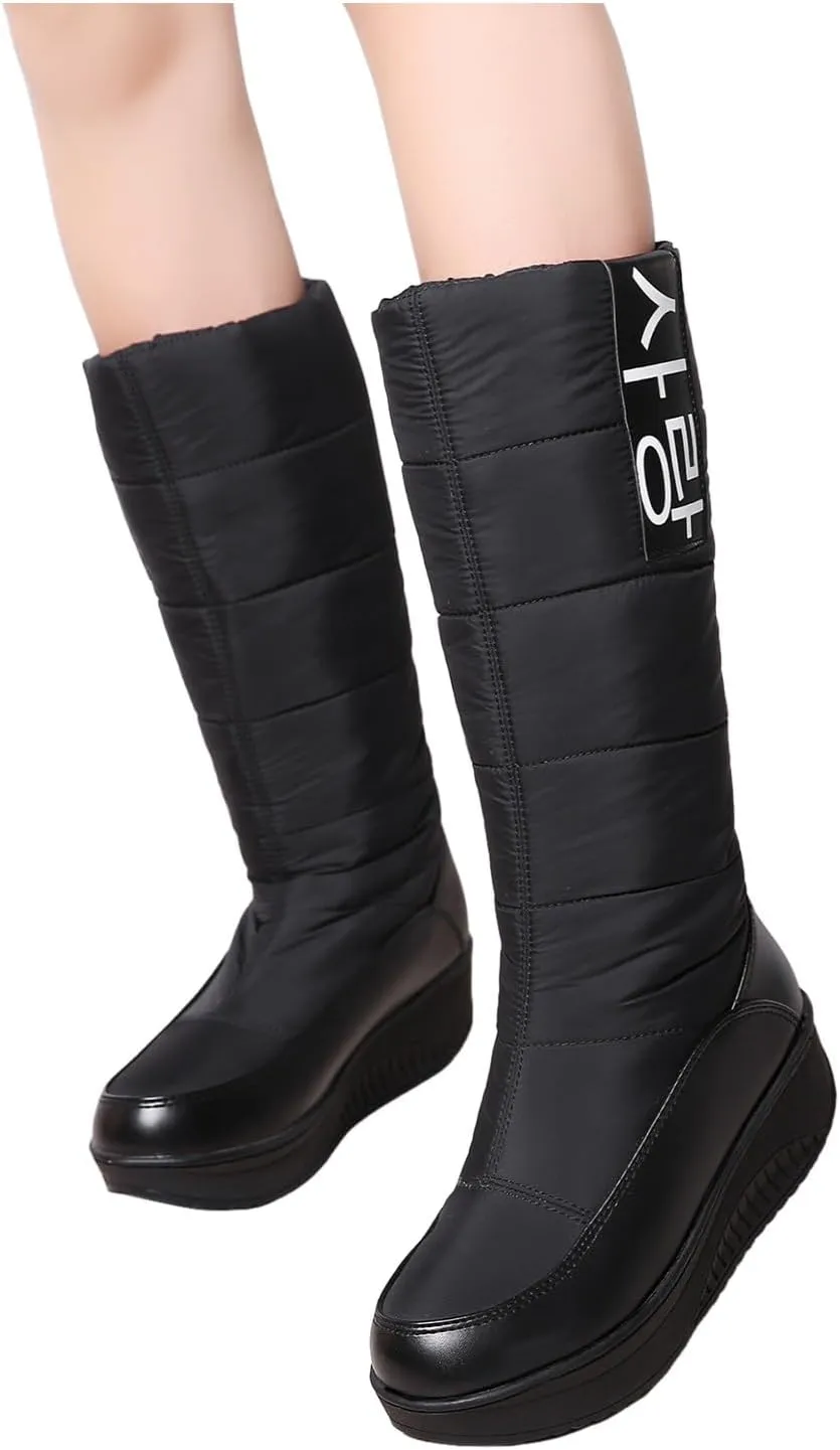 Women's Water Proof Insulated Snow Boots Thick Bottom Non Slip Winter Boots Outdoor Winter Work Boots for Women
