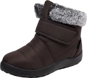 Women's Winter Boots Fashion Furry Boots Flat Bottom Snow Boots Fleece Lined Warm No Heel Snow Boots for Women