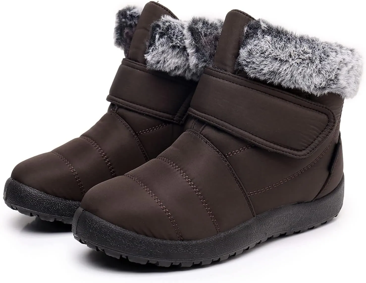 Women's Winter Boots Fashion Furry Boots Flat Bottom Snow Boots Fleece Lined Warm No Heel Snow Boots for Women