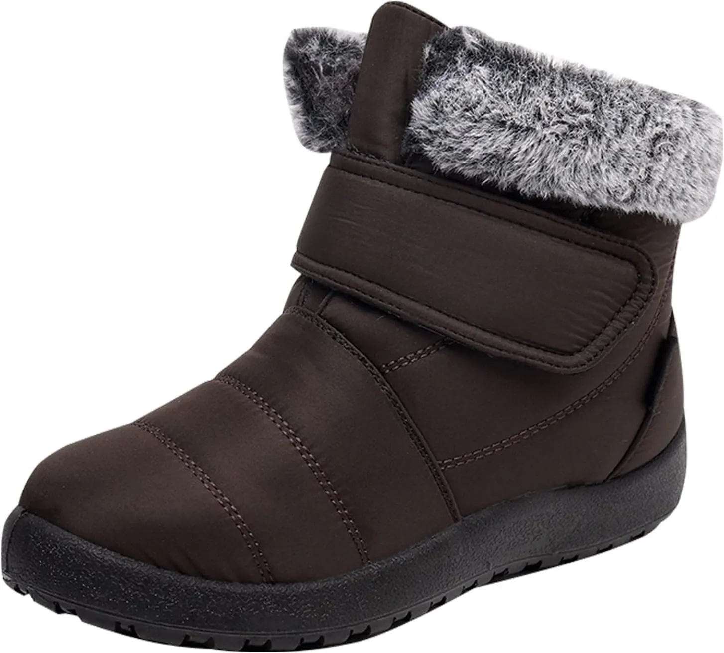Women's Winter Boots Fashion Furry Boots Flat Bottom Snow Boots Fleece Lined Warm No Heel Snow Boots for Women