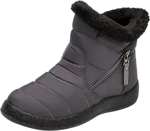 Womens Winter Boots with Zipper Adults Snow Ankle Boots Snow Boots for Womens Winter Shoes Warm Sporty Slip On Boot Non Slip Work Shoes Women Mens Snow Booties