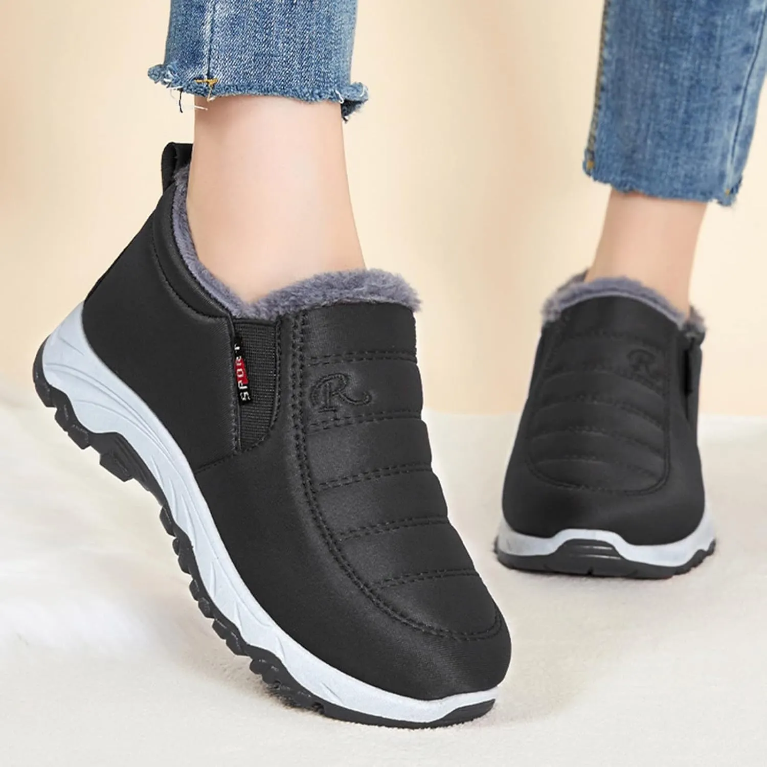 Women's Winter Snow Boots Plus Velvet Warm Snow Boots Slip On Winter Boots Comfort Tall Slip on Winter Boots for Women