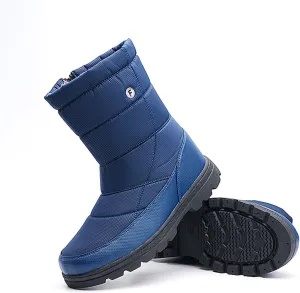 Women's Winter Snow Boots Zipper Water Proof Snow Boots Fleece Lined Warm Solid Womens Tall